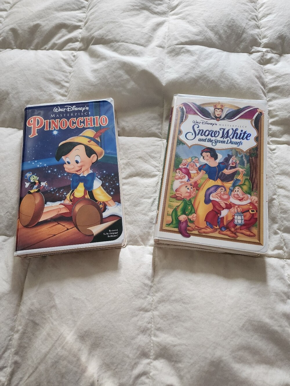 Disney Pinocchio And Snow White Vhs Tapes. Mint